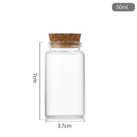 Tube en verre de 37 mm avec bouchon en liège, tube à essai en verre borosilicate personnalisé de 30 mm et 47 mm avec bouchon en liège