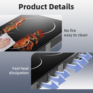 เตาแม่เหล็กไฟฟ้าแบบฝัง 2 หัวเตา 2000W + 2000W สำหรับห้องครัว - Product Image 3