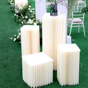 Socle pliable en papier carré lisse, nouveau, pour mariage, fête, anniversaire, événements, présentoir à gâteaux pliable - Product Image 1