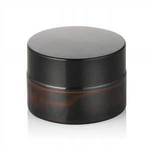 5g 10g 15g 20g 30g 50g 100g 200g bocal vide en verre de crème à large bouche 30ml bocal en verre ambre avec couvercle noir - Product Image 1