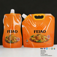 Pochette Doypack personnalisée de 1L avec bec verseur et poignée en corde pour huile de coco, huile végétale, oléine de palme
