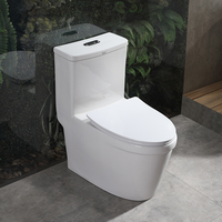 WC intelligent à poser au sol, électrique, avec siège chauffant automatique, chasse d'eau par siphon, en céramique