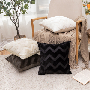 <span class=keywords><strong>Housse</strong></span> de coussin en fausse fourrure tridimensionnelle personnalisée, pour canapé de maison, en peluche douce, à Grain ondulé, de luxe, <span class=keywords><strong>Promotion</strong></span> - Product Image 6