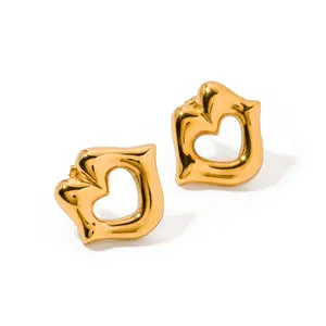 Ins New 18K vàng thép không gỉ Lip Stud Bông tai thép không gỉ đồ trang sức thời trang cá nhân của phụ nữ Quà Tặng