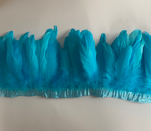 Cinta de tela de costura azul hecha a mano de 15-20cm, adorno de flecos de plumas de <span class=keywords><strong>ganso</strong></span> para manualidades, ropa, vestido, disfraz, zapato, accesorio de fiesta - Product Image 1