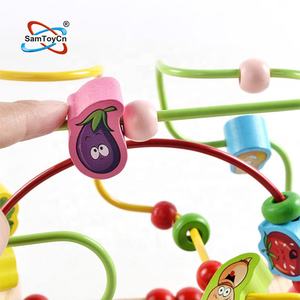 Samtoy légumes rouleau perles colorées <span class=keywords><strong>labyrinthe</strong></span> jouet éducatif Montessori jouet perlé en bois pour enfants - Product Image 3