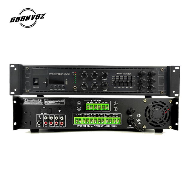Professional Hotselling Metal PA System 250W 2U ECHO Amplifier Active Stereo Sound 6 Zones 3-Line/2-Mic Inputs Portable Design