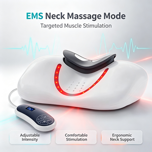 Mini <span class=keywords><strong>masseur</strong></span> de cou à pression digitale avec chaleur, simulation humaine, chauffant, vibrant, pétrissage des tissus profonds, télécommande sans fil - Product Image 1