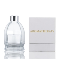 Bouteille diffuseur de parfum en verre dépoli de luxe 200 ml vide avec bouchon à vis et bâtonnets d'aromathérapie sérigraphiés