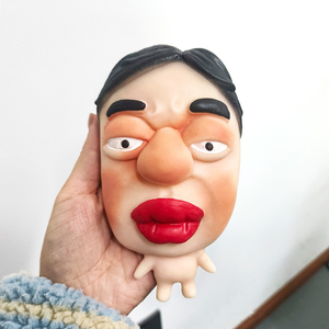 Funny and Quirky Plastic <b>Little</b> Toys Odd and Peculiar Stress-relieving Squeeze-and-press Fast-rebound Mask Dolls - Product Image 5