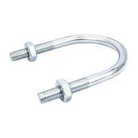 Boulon en U en acier au carbone galvanisé M6-M12 avec 2 écrous, pince pour tuyau, boucle