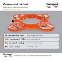 Drone de sauvetage Havospark 930 mm avec anneau de sauvetage, bouée de sauvetage circulaire, télécommande, UAV, vision nocturne IP67, recherche et sauvetage, OEM