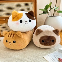 Boneka Kucing Kecil Tiga Bunga Gaya Pesta Bantal Panjang Hadiah Anak-anak
