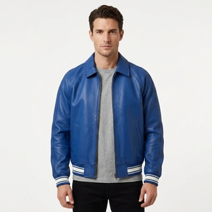 <span class=keywords><strong>Chaqueta</strong></span> <span class=keywords><strong>de</strong></span> <span class=keywords><strong>Cuero</strong></span> Extra Grande para <span class=keywords><strong>Hombre</strong></span> OEM, <span class=keywords><strong>Chaqueta</strong></span> <span class=keywords><strong>de</strong></span> Aviador con Apliques y Bordado Plano, <span class=keywords><strong>Chaqueta</strong></span> Varsity <span class=keywords><strong>de</strong></span> Piel <span class=keywords><strong>de</strong></span> Oveja Auténtica para <span class=keywords><strong>Hombre</strong></span> - Product Image 1