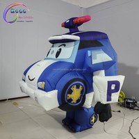 Costume de voiture gonflable de dessin animé pour le défilé d'affichage d'événement Souffleur de lampe à LED en nylon durable en PVC pour les décorations de fête