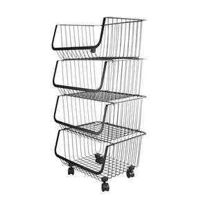 Canasta de Frutas y Pan de Gran Capacidad con 4 Niveles, Exhibidor, Estante de Almacenamiento de Verduras para Cocina - Product Image 1