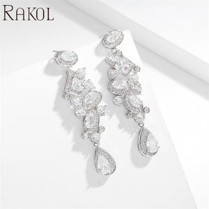 Lakor EP5667 gota de agua Full 3A Zirconia pendientes de araña de boda de alta calidad para mujer - Product Image 3