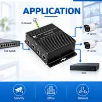 Parafoudre RJ45 Ethernet PoE-48V 0.2dB à faible perte, protection contre la foudre, alliage d'aluminium, alimentation vidéo Imax 5kA pour point d'accès