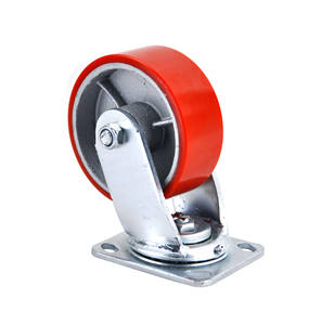 Fonte da fábrica produtos 5X2 Giratória Mudo Duplo rolamento de esferas pesados núcleo de ferro da roda de poliuretano - Product Image 2