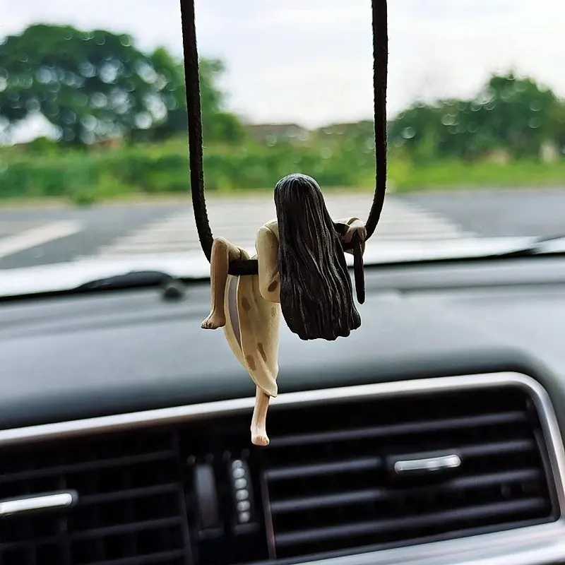 Auto Dekoration Zubehör Sadako Auto Anhänger hängen weibliche Ghost Rückspiegel hängen Zubehör Auto Spiegel Ornament