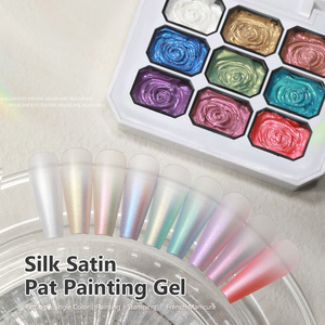 Gel de peinture à ongles solide 9 grilles, sans essuyage, haute pigmentation, pour effet blush dégradé et estompé, vente en gros - Product Image 5