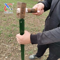 Poteau en T de style américain pour clôture agricole, 6 pieds x 8 pieds, fil barbelé, acier galvanisé, fer, métal vert