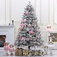 Nouvel Arbre de Noël Artificiel en Cèdre de Haute Qualité, Personnalisé, Écologique, avec Effet Neige Floquée et Base Autoportante pour Salon et Fêtes