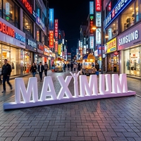 Nouveau design géant de l'alphabet lumineux LED de lettres gonflables publicitaires gonflables