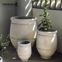 Pots de fleurs et jardinières en ciment de fibre de verre de haute qualité pots de jardinière de jardinage de fleurs pour la décoration extérieure