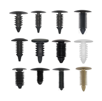 Clips de fixation pour garniture intérieure de voiture, rivets à tête barbelée, finition noire brillante, pour sapin de Noël