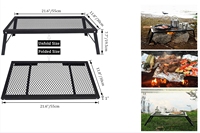 VENTE FLASH - Barbecue pliable en acier robuste noir pour barbecue en plein air sur feu ouvert - Barbecue de camping portable résistant à la chaleur