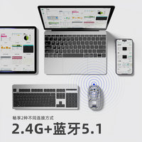 SUNSONNY S-R6Pro Souris sans fil rechargeable à double mode, cristal, 2.4G BT 5.1, 1600DPI, 500mAh, pour PC portable