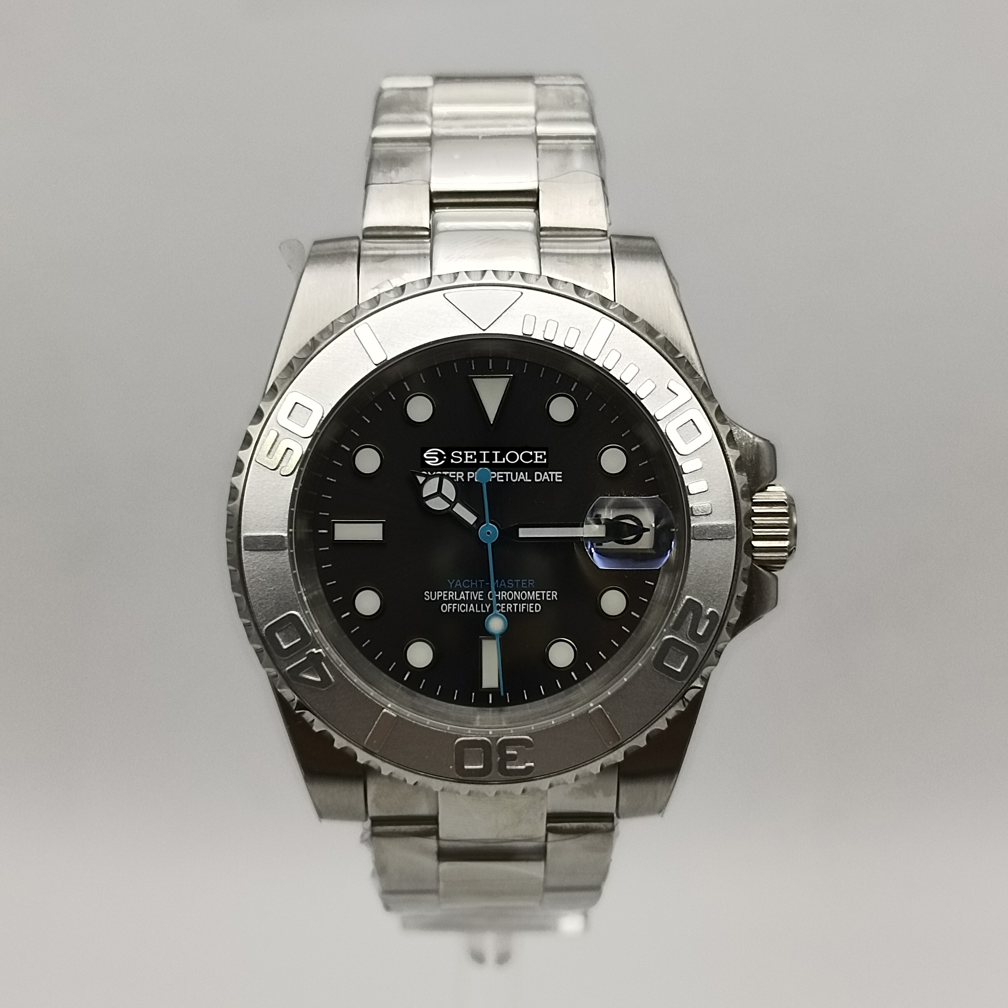 Silver case+Black Dial