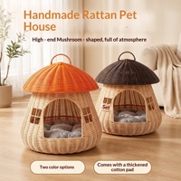 Lit pour animaux de compagnie en PE, style influenceur, double usage, nid douillet pour chat et chien, antidérapant, imperméable, respirant, pour intérieur et extérieur, maison champignon