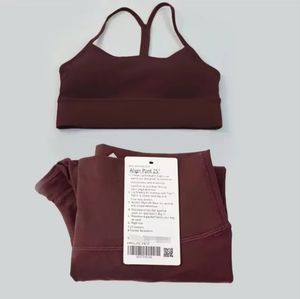 Setelan Olahraga Lulu Sportswear Atasan Gym dan Legging Pinggang Tinggi Bra Bentuk-Y Celana Pendek Fitness Workout Setelan Training - Product Image 6