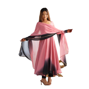 Kiara adadadvani ได้แรงบันดาลใจจากชุดขนสัตว์เทียมแนววินเทจ dupatta อินเดียแบบดั้งเดิม salwar kameez แห้งเร็วสำหรับผู้หญิงปาร์ตี้เจ้าสาว - Product Image 4