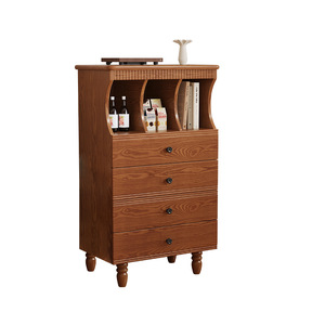 Vintage Style Solid Wood Four <b>Drawer</b> Chest With Storage Bedroom Dresser Cabinet - Product Image 5