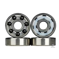 Ruedas de Patines 608 627 en Línea, de Acero Inoxidable 440C, Lavables, con Rodamientos de Bolas Híbridos de Cerámica Si3N4 Negros, para Patinaje de Velocidad