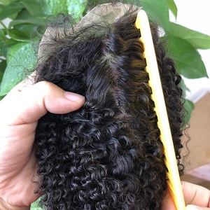 Lụa cơ sở ren phía trước đóng cửa sâu xoăn Ấn Độ tóc đóng cửa 4x4 sâu sóng lụa hàng đầu đóng cửa miễn phí phần giữa phần - Product Image 3