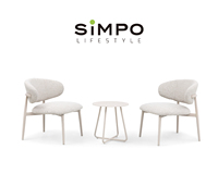 Ensemble de meubles d'extérieur modernes et légers SIMPOLIFESTYLE, ensemble de salle à manger de luxe pour jardin et balcon, table d'appoint ronde en aluminium FERRARA