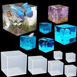 Transparent <b>Silicone</b> Square Resin Mold Cube Cake Mould Easy Release Non Stick DIY Craft <b>Baking</b> Tool - Product Image 1