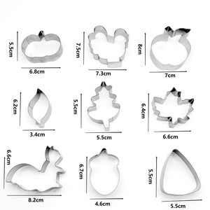 Ensemble de 9 <span class=keywords><strong>emporte</strong></span>-pièces en acier inoxydable pour l'<span class=keywords><strong>automne</strong></span>, Thanksgiving et Halloween, formes de dinde, feuille d'érable et châtaigne - Product Image 5