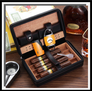 Vanace Luxury Leather Cigar Humidor <b>Box</b> with Spanish Cedar Wood Interior for Premium Cigar <b>Storage</b> - Product Image 2