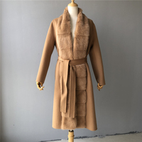 Manteau d'hiver en cachemire de laine lourde de luxe manteau en cachemire à col en fourrure de vison véritable avec fourrure amovible manteau élégant en cachemire