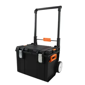VERTAK Stackable Plastic Mobile Tool Box Trolley Waterproof Rolling Tool Case With Wheels For Storage And Transportation