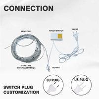 SHINECHIP Espejo LED Inteligente para Baño de 110V/220V 12W 1A con Interruptor Táctil y Sensor de Atenuación IP20