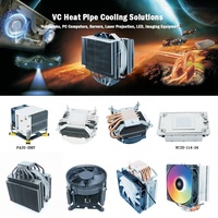 Refroidisseur de processeur à 4 caloducs RGB personnalisé pour boîtier d'ordinateur Dongguan, noir, DC 12V, prise en charge PWM 4 broches, roulement fluide en cuivre et aluminium
