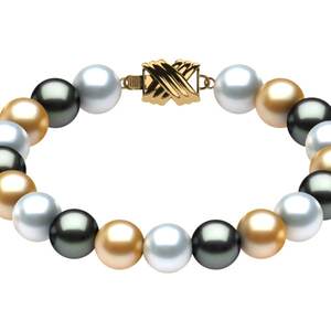 Logotipo personalizado <span class=keywords><strong>Pulseras</strong></span> de perlas 14K 18K Joyas de oro amarillo Perla Agua de mar Compramos oro cerca de mí - Product Image 5