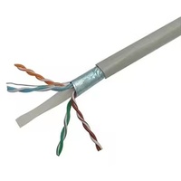 Kabel Ethernet Cat5e UTP Tembaga Telanjang 24AWG 1000ft 100m 305m Tanpa Pelindung untuk Jaringan LAN Data Suara 8-Konduktor Selubung PVC