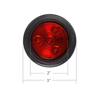 Feux de position latéraux ronds à LED de 2 "avec fiches et œillets projecteurs lumineux 12-24V Feux de gabarit à 4 LED pour bateau, remorque, camion, camping-car.